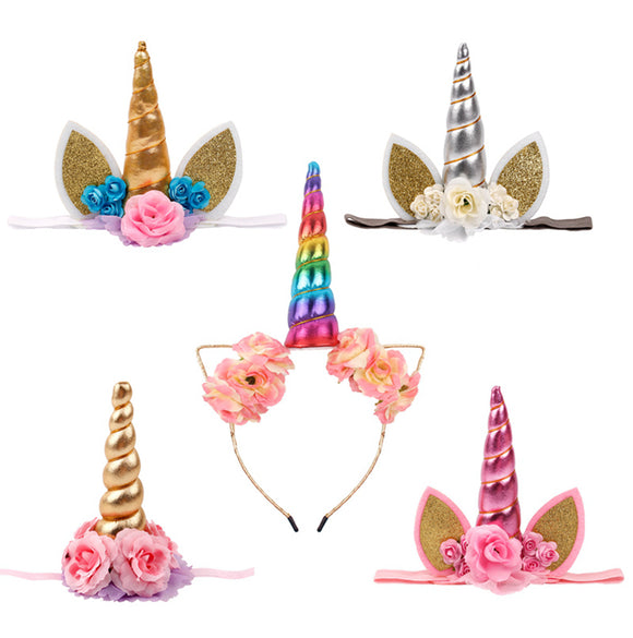 Unicorn party hats and horns