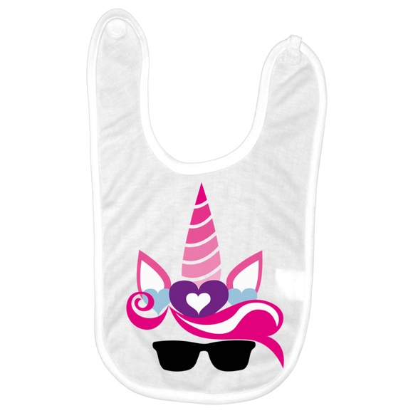 Flower Crown Cool Unicorn Baby Bib